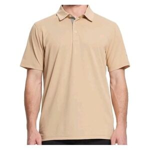 Men's Golf Shirt Short and Long Sleeve Moisture Wicking, 3XL, Khaki